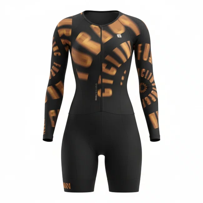 Macaquinho Feminino Manga Longa Furbo Mory Spire Blade Preto e Bege