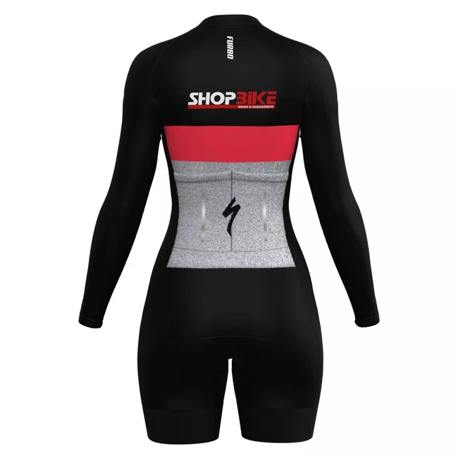 Macaquinho Shopbike Furbo Feminino Mory HT90 Preto, Brancoe Vermelho