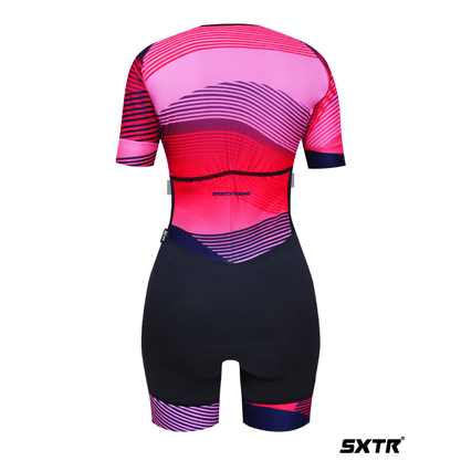 Macaquinho Sport Xtreme Comfort Aura Rosa e Vermelho