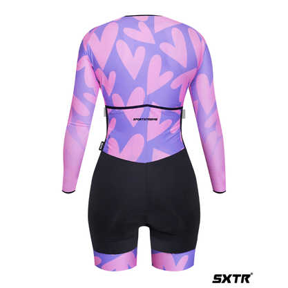 Macaquinho Sport Xtreme Comfort Manga Paris Rosa e Roxo