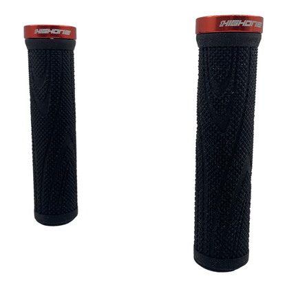 Manopla High One Homan0027 MTB 132mm com Trava Preto e Vermelho