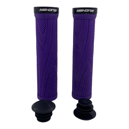 Manopla High One Homan0030 MTB 132mm com Trava Roxo e Preto