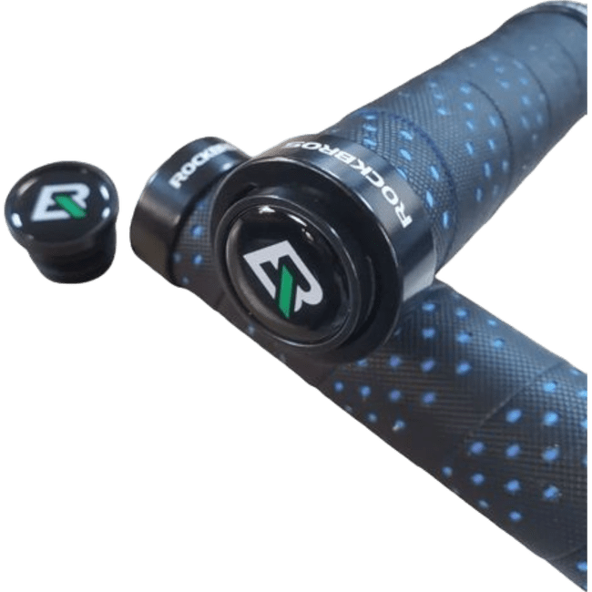Manopla Rockbros com Fita EVA 130mm com Trava e Plug Preto e Azul