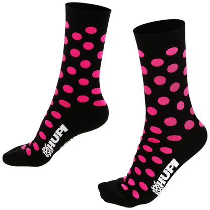 Meia Hupi Dots Preto e Rosa