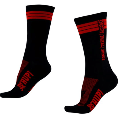 Meia Hupi Sonhe Treine Alcance Preto e Vermelho