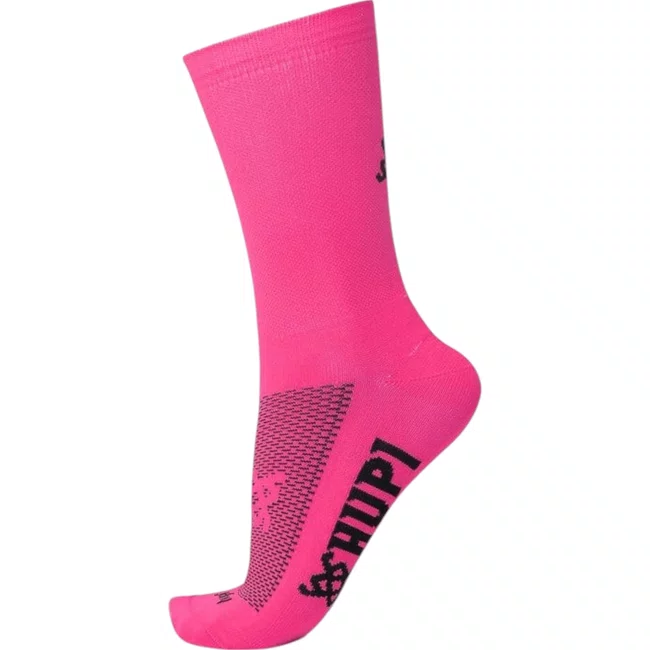 Meia Hupi Sport lLiso Rosa Neon