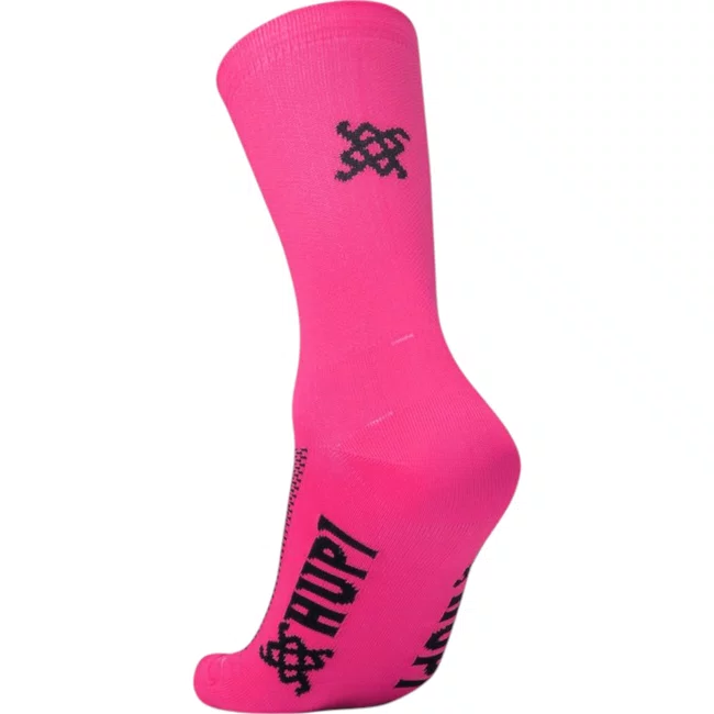Meia Hupi Sport lLiso Rosa Neon