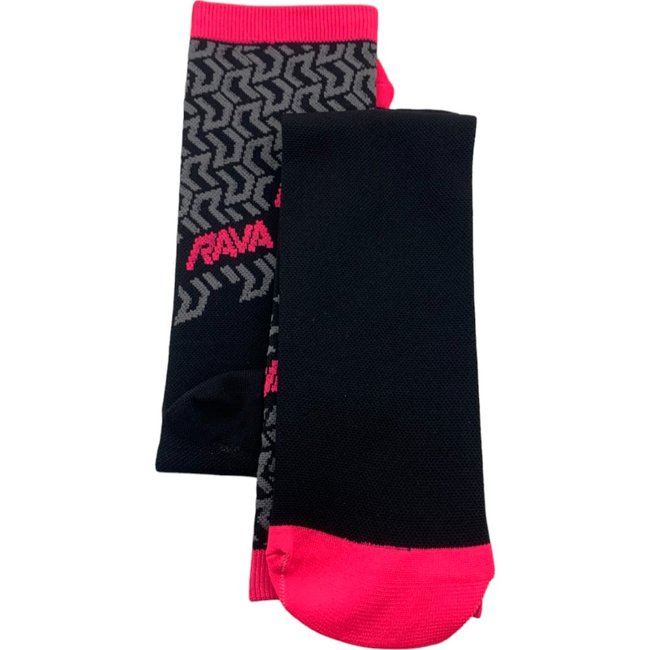 Meia Rava Preto e Cinza e Rosa
