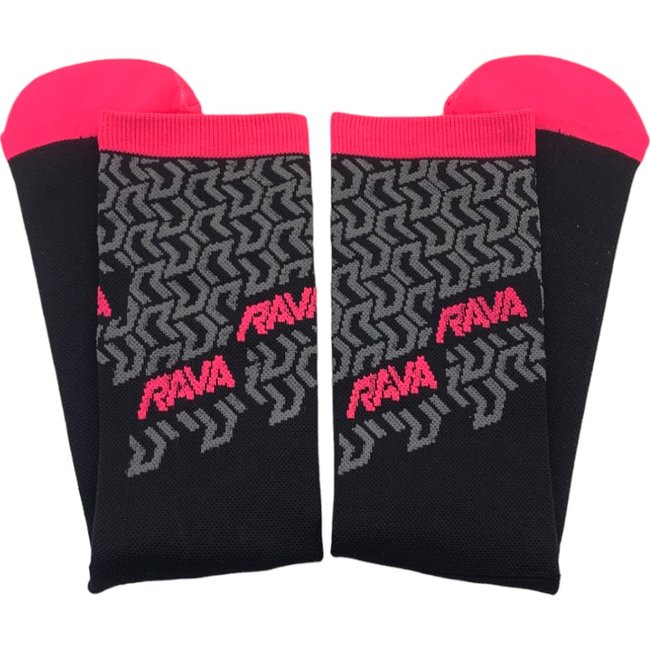 Meia Rava Preto e Cinza e Rosa