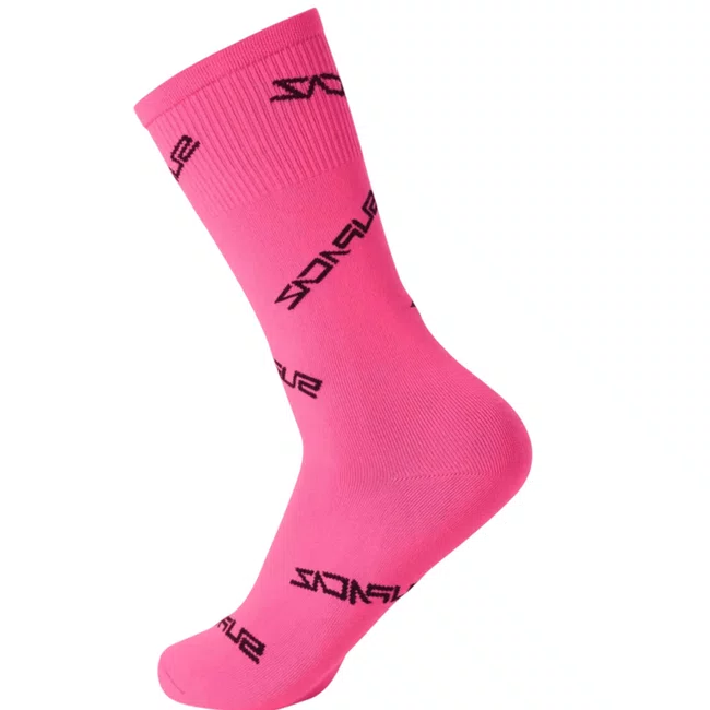 Meia Specialized Cano Alto Supacaz Supasox Twisted Black e Neon Pink