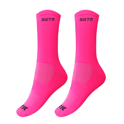 Meia Sport Xtreme Poliamida Long Rosa Fluorescente