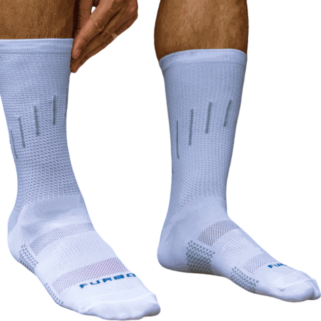 Meia Ciclismo Unissex Ultra Air Furbo Branco e Cinzaㅤㅤㅤㅤㅤㅤㅤㅤㅤㅤㅤㅤㅤㅤㅤ