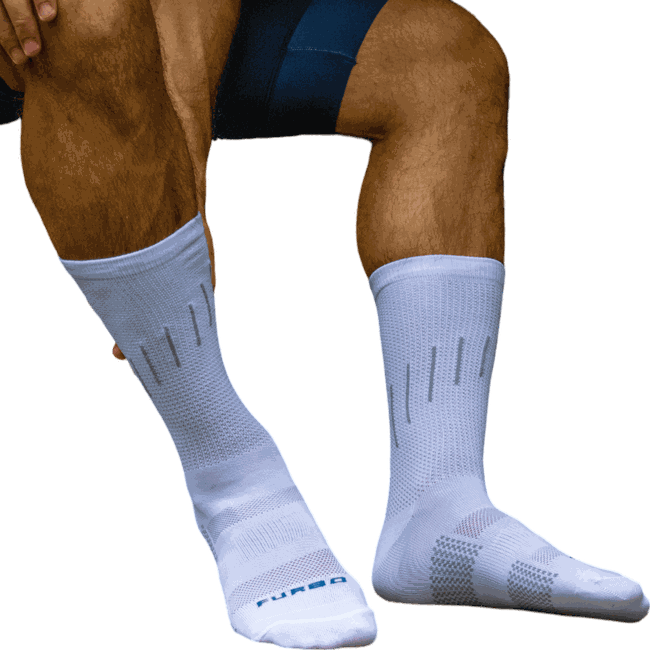 Meia Ciclismo Unissex Ultra Air Furbo Branco e Cinzaㅤㅤㅤㅤㅤㅤㅤㅤㅤㅤㅤㅤㅤㅤㅤ