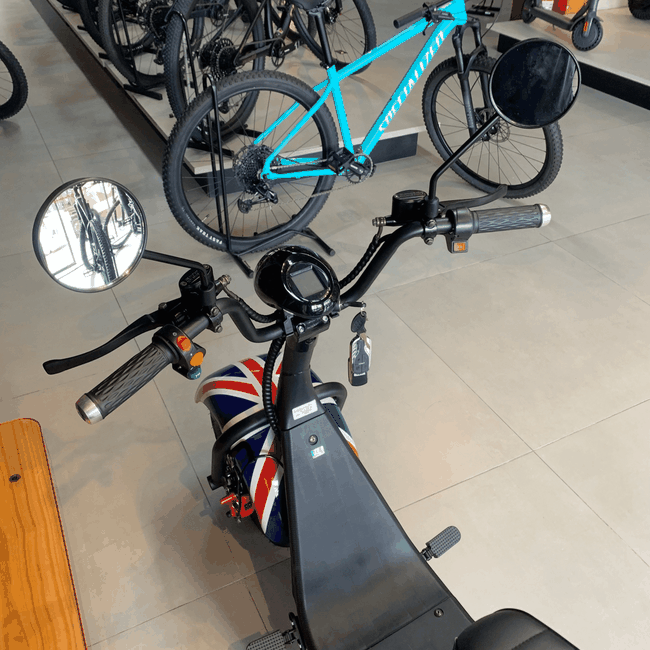 Mini Scooter X7 Elétrica Wehawk 1000W Azul e Branco e Vermelho
