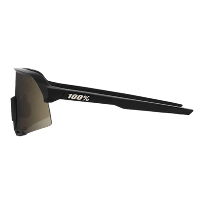 Óculos 100% S3 Soft Tact Black Lente Soft Gold Mirror