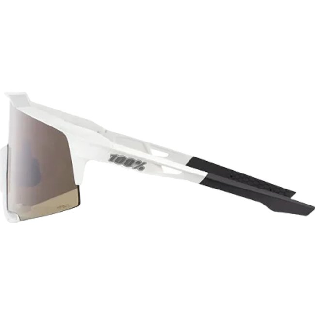 Óculos 100% S3 Speedcraft Hiper Branco Fosco Lente Hiper Prata