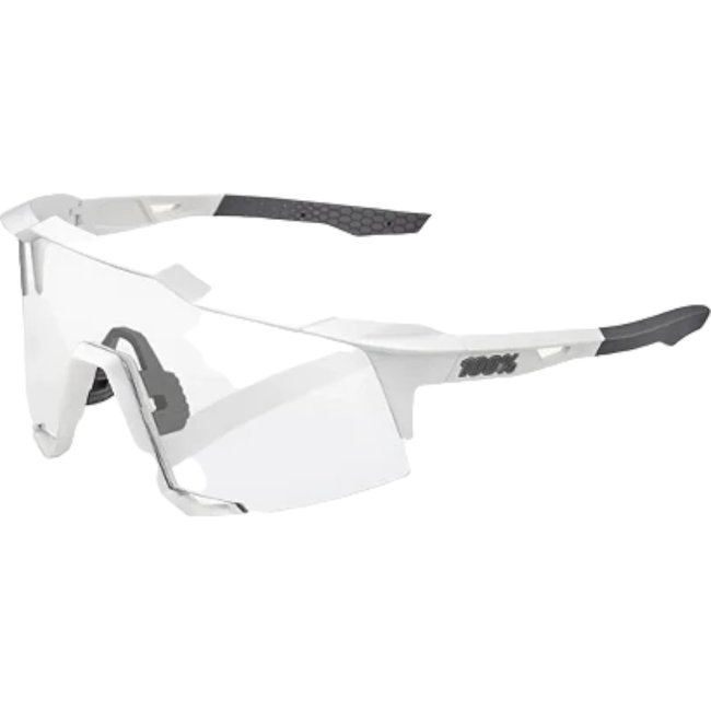 Óculos 100% S3 Speedcraft Hiper Branco Fosco Lente Hiper Prata