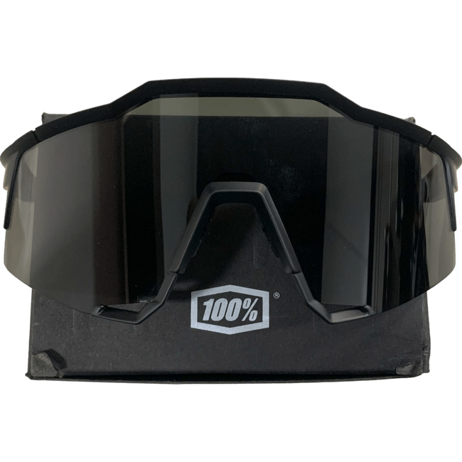 Óculos 100% Speedcraft Soft Tact Black Lente Smoke Preto e Cinza