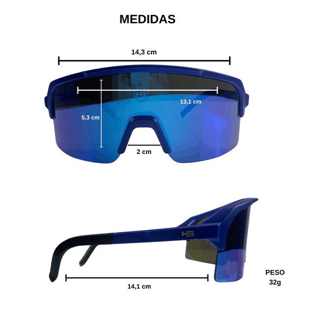 Óculos HB Edge M Solid Royal Blue e Blue Chromeㅤㅤㅤㅤㅤㅤㅤㅤ