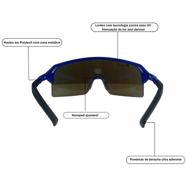 Óculos HB Edge M Solid Royal Blue e Blue Chromeㅤㅤㅤㅤㅤㅤㅤㅤ