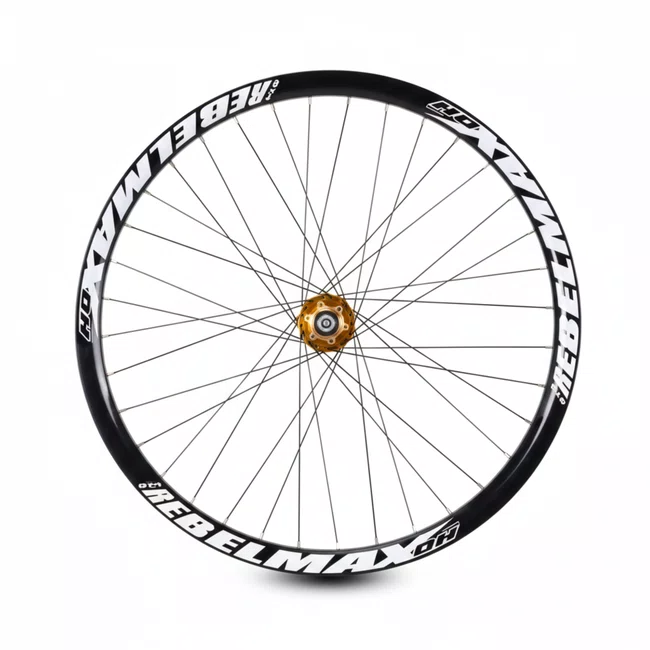 Par de Roda Aro 26 GTA Rebel 36 Furos Disco Preto e Dourado