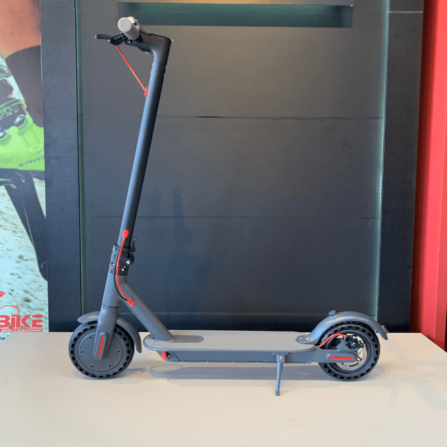 Patinete Elétrico 250w Preto e Cinza e Vermelho