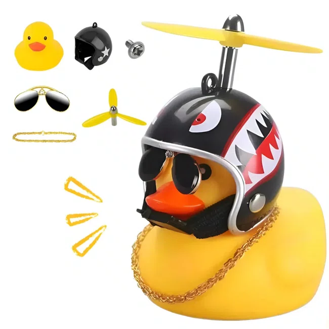 Patinho de Borracha c/ Capacete para Bike