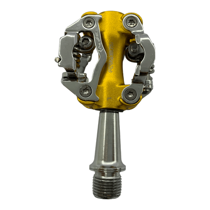 Pedal Zeray Clip Alumínio com Rolamento Rosca Grossa Amarelo