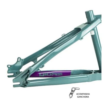 Quadro Aro 26/27,5 Gios Dirt Jump 2020 Cinza Ad. Verde/roxo