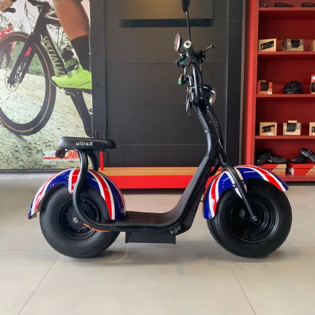 Scooter Eletrica Ultra x 1000w 60v Azul e Branco e Vermelho