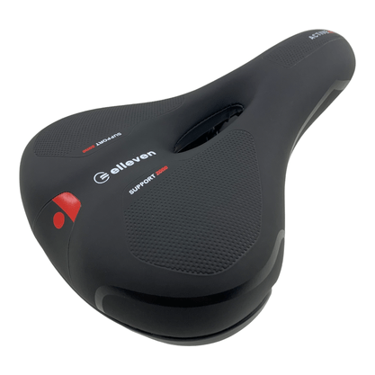 Selim Elleven Comfort Barra Circular 2 Molas Vazado Preto e Vermelho