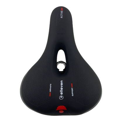 Selim Elleven Comfort Barra Circular 2 Molas Vazado Preto e Vermelho