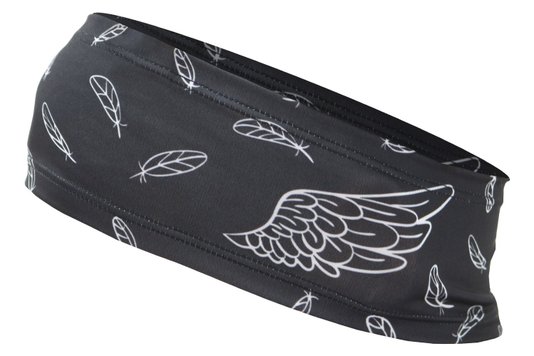 Testeira Hupi Headband Asas Preto e Branco