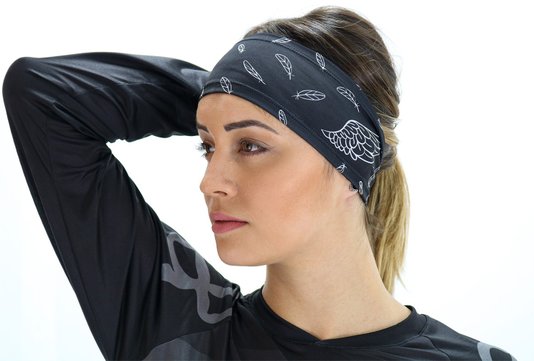 Testeira Hupi Headband Asas Preto e Branco