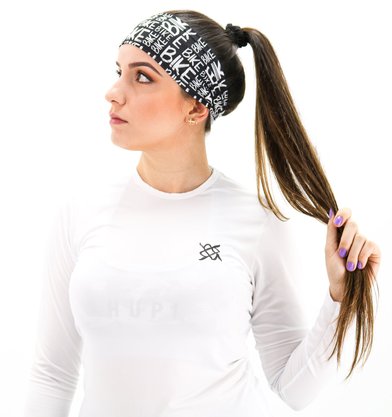 Testeira Hupi Headband Bike Preto e Branco