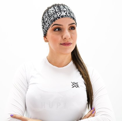 Testeira Hupi Headband Bike Preto e Branco