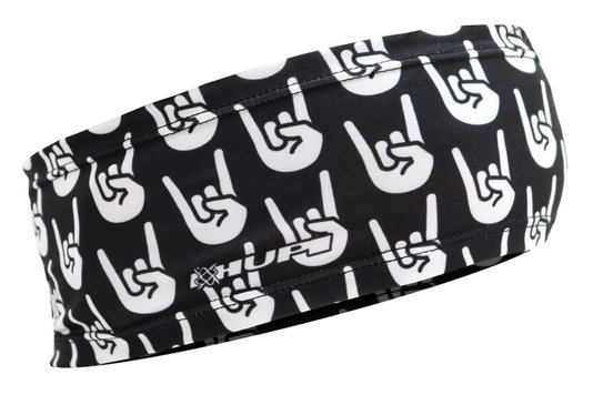 Testeira Hupi Headband Rockinho Preto e Branco