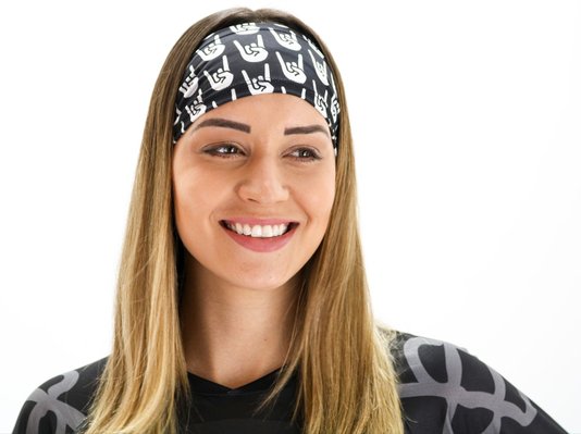 Testeira Hupi Headband Rockinho Preto e Branco