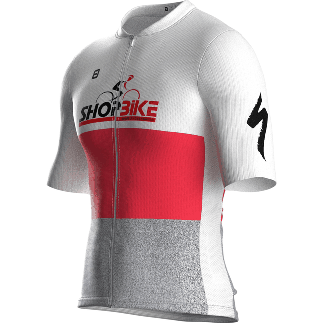 Uniforme Shopbike 2025 Furbo Euro Branca e Cinza e Vermelha