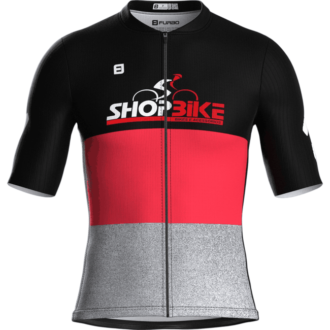 Uniforme Shopbike 2025 Furbo Euro Preto e Cinza e Vermelho
