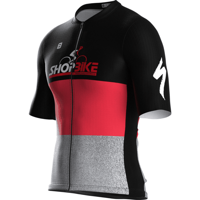 Uniforme Shopbike 2025 Furbo Euro Preto e Cinza e Vermelho