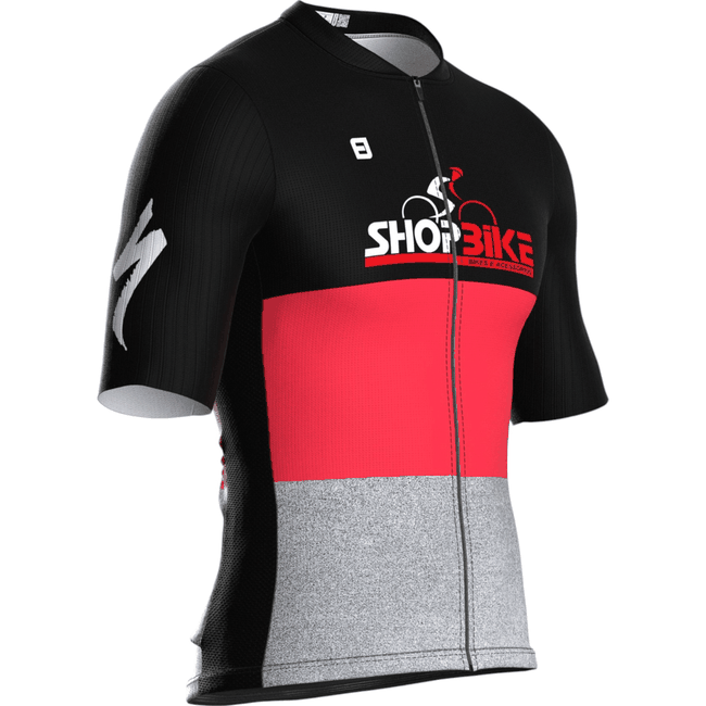Uniforme Shopbike 2025 Furbo Euro Preto e Cinza e Vermelho