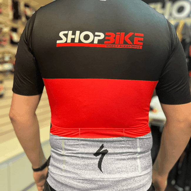 Uniforme Shopbike 2025 Furbo Euro Preto e Cinza e Vermelho