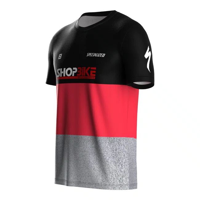 Uniforme Shopbike Furbo Casual 2025 Preto, Cinza e Vermelho