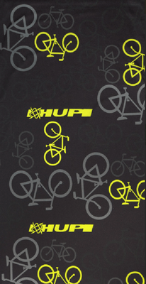 Bandana Hupi Bikes Preto Com Cinza e Amarelo