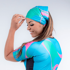 Bandana SportXtreme Florença Azul e Verde e Rosa