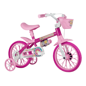 Bicicleta Nathor Flower 11 Aro 12 Rosa Escuro e Rosa Claro