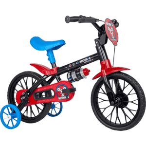 Bicicleta Nathor Mechanic Aro 12 Preto e Vermelho e Azul
