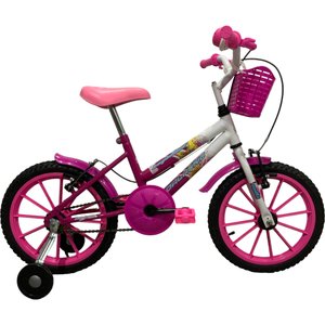 Bicicleta Dalannio Milla Aro 16 Branco e Pink