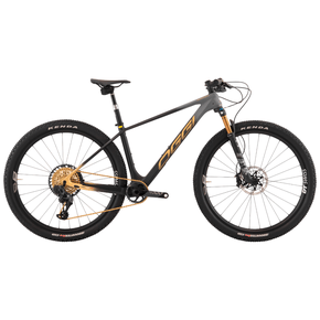 Bicicleta Oggi Agile Squadra Carbon Aro 29 XX1 AXS 12v 2023 Preto e Grafite e Dourado